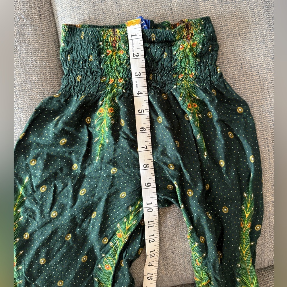 Girls Size 5 Boho Printed Harem Pants Smocked Paisley Peacock Mexicali Blues - Picture 11 of 12